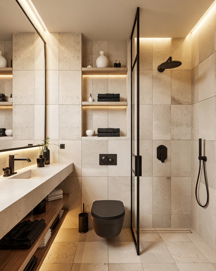 Modern Luxury Bathroom Design with Natural Materials and Eco-Style