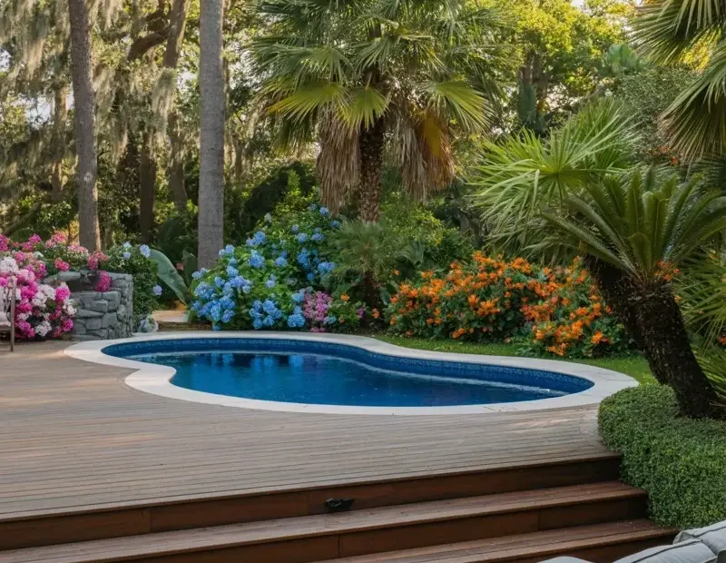 Budget Backyard Pool Ideas - Cozy Lounge Chair & Simple Wooden Deck
