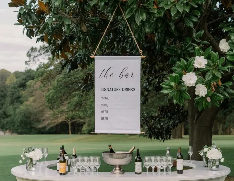 Budget-Friendly Outdoor Wedding Bar Setup Ideas for a Backyard Reception