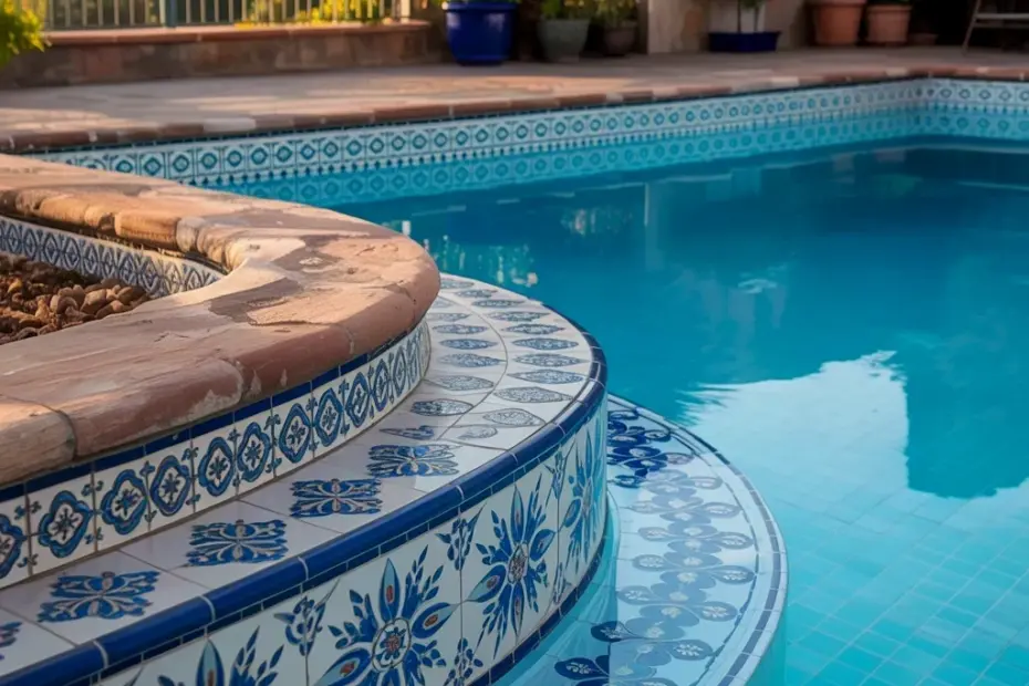 How to Plan a Mosaic Pool Tile Border - Cobalt Blue Pattern We Love