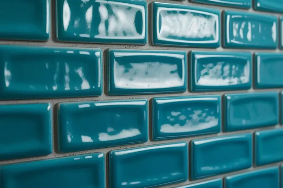 Turquoise Glass Tile with Wave Texture – Cozy Bathroom Backsplash Idea